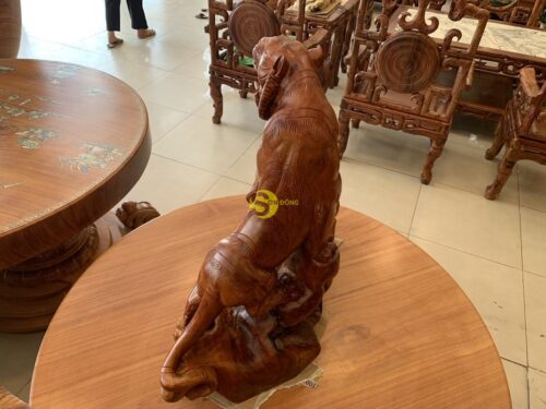 Mãnh hổ gỗ hương cao 75cm x ngang 85cm HH04 - Ảnh 2