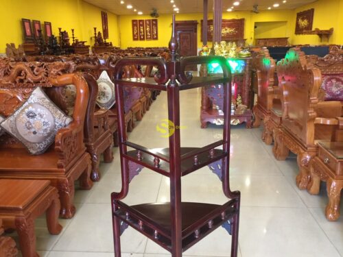 Kệ góc trưng bày gỗ gụ 60, 4 tầng - LT08 - Hình ảnh 5
