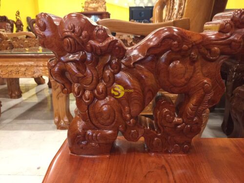 Bộ bàn ghế gỗ hương đá chạm đào chim tay nghê mặt liền 6 món tay 12 BBG249 - Hình ảnh 7