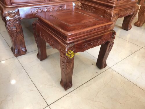 Bộ bàn ghế lưỡng long chầu nguyệt gỗ hương vân tay 12, 6 món BBG1804 - Hình ảnh 3