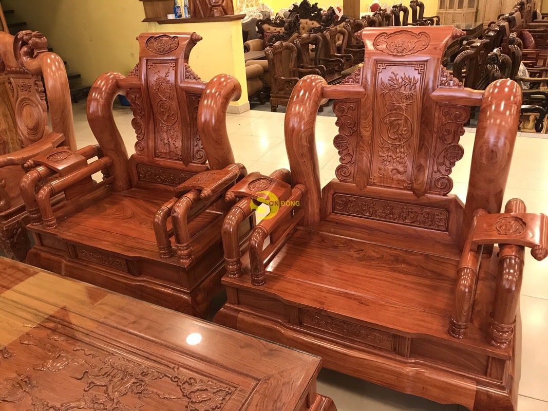 Bộ bàn ghế tần thuỷ hoàng gỗ hương đá tay 12, 6 món – BBG457 (Ảnh 5)