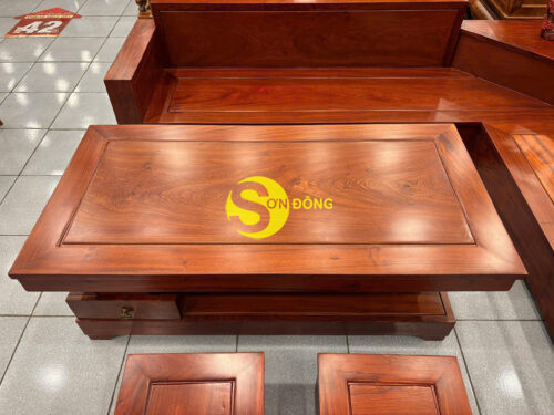 Bộ sofa góc chéo gỗ hương đá 5 món BBG435 - Hình ảnh 2