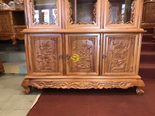 Tủ rượu gõ đỏ 1.4m - TR214 - Hình ảnh 9