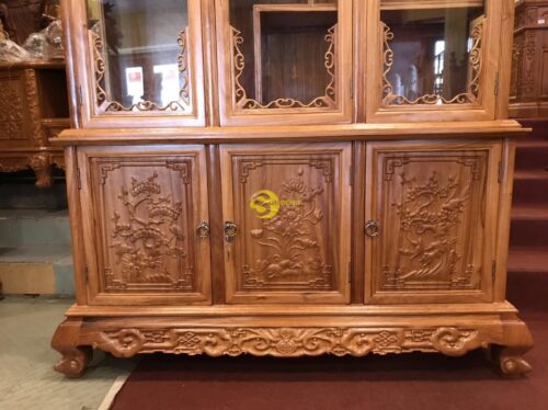 Tủ rượu gõ đỏ 1.4m - TR214 - Hình ảnh 8