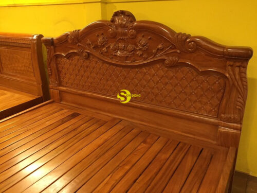 Giường ngủ gõ đỏ mai hồng GN43