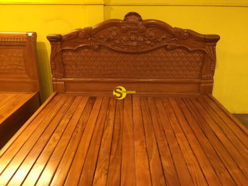 Giường ngủ gõ đỏ mai hồng GN43