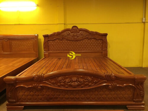 Giường ngủ gõ đỏ mai hồng GN43