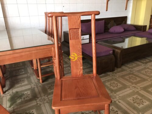 Bộ bàn ăn gỗ sồi nga 6 ghế chữ thọ bàn vuông BBA5536V - Hình ảnh 6