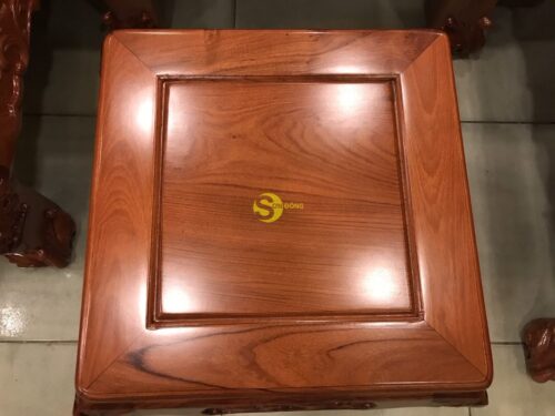 Bộ bàn ghế hương đá vai cong chạm đào đẹp 6 món tay 12 - BBG361 - Hình ảnh 14