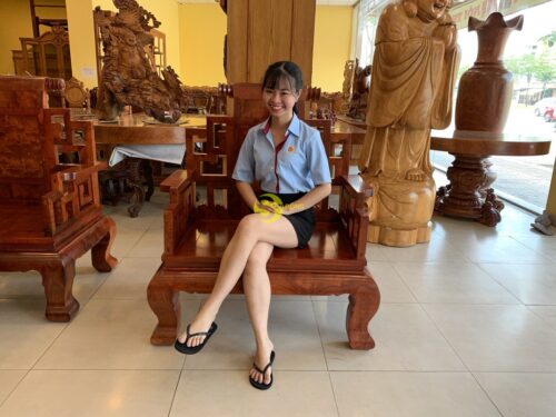 Bộ bàn ghế sơn thuỷ Nu Chun Giáng Hương Lào chân 12 - BBG495 - Hình ảnh 6