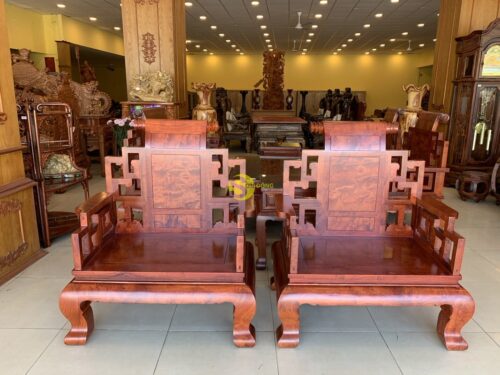 Bộ bàn ghế sơn thuỷ Nu Chun Giáng Hương Lào chân 12 - BBG495 - Hình ảnh 11