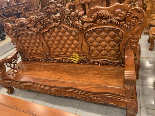 Bộ bàn ghế hoàng gia hương đá 06 món mẫu mới 2019 - BBG347 - Hình ảnh 9