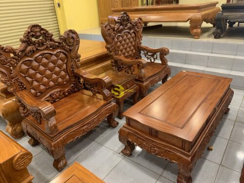 Bộ bàn ghế hoàng gia hương đá 06 món mẫu mới 2019 - BBG347 - Hình ảnh 16