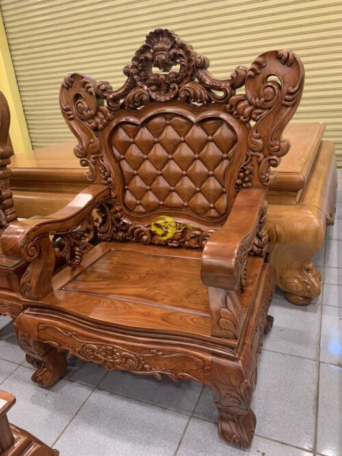 Bộ bàn ghế hoàng gia hương đá 06 món mẫu mới 2019 - BBG347 - Hình ảnh 11