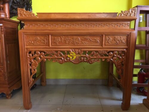 Bàn thờ ngũ phúc gỗ gõ đỏ nhị cấp 1,53m - SD95HD - Hình ảnh 12