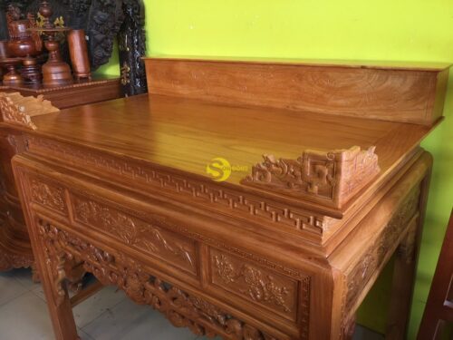 Bàn thờ ngũ phúc gỗ gõ đỏ nhị cấp 1,53m - SD95HD - Hình ảnh 10