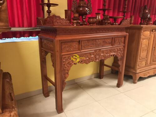 Bàn thờ ngũ phúc gỗ hương đá 1,53m - SD295 - Hình ảnh 10
