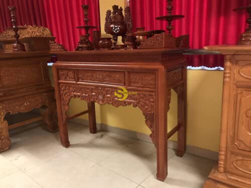 Bàn thờ ngũ phúc gỗ hương đá 1,53m - SD295 - Hình ảnh 9
