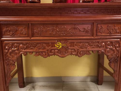 Bàn thờ ngũ phúc gỗ hương đá 1,53m - SD295 - Hình ảnh 8
