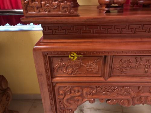 Bàn thờ ngũ phúc gỗ hương đá 1,53m - SD295 - Hình ảnh 5