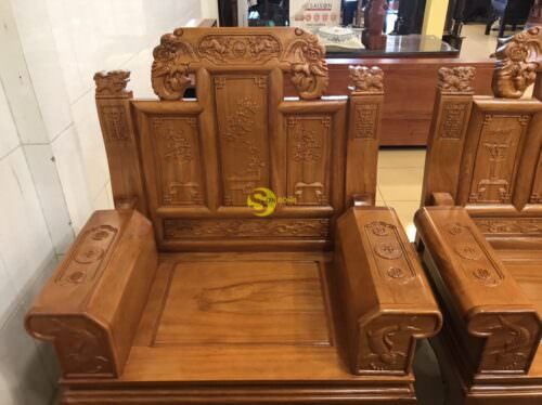 Bộ Bàn Ghế Gỗ Gõ Đỏ Hộp Trương Voi 6 Món - BBG07 Siêu Bền - Hình ảnh 5