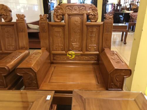 Bộ Bàn Ghế Gỗ Gõ Đỏ Hộp Trương Voi 6 Món - BBG07 Siêu Bền - Hình ảnh 10