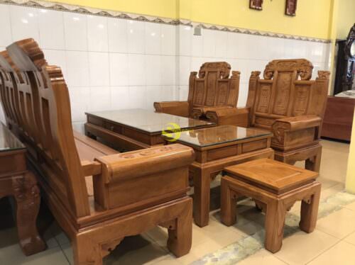 Bộ Bàn Ghế Gỗ Gõ Đỏ Hộp Trương Voi 6 Món - BBG07 Siêu Bền - Hình ảnh 7