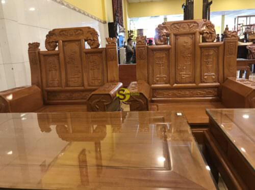 Bộ Bàn Ghế Gỗ Gõ Đỏ Hộp Trương Voi 6 Món - BBG07 Siêu Bền - Hình ảnh 6