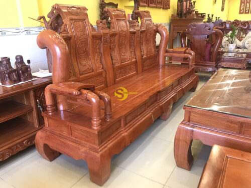 Bàn Ghế Gỗ Tần Thủy Hoàng Hương Đá Cột Liền 14cm VIP BBG458 - Ảnh 14