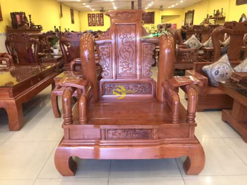 Bàn Ghế Gỗ Tần Thủy Hoàng Hương Đá Cột Liền 14cm VIP BBG458 - Ảnh 12