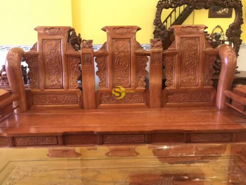 Bàn Ghế Gỗ Tần Thủy Hoàng Hương Đá Cột Liền 14cm VIP BBG458 - Ảnh 5
