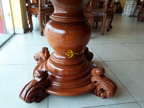 Chân bàn ăn tròn gỗ gõ đỏ - CB005 - Hình ảnh 9