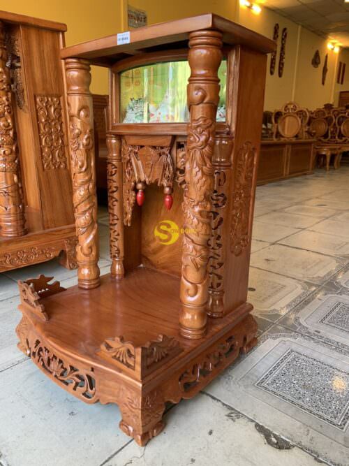 Bàn thờ ông địa gõ đỏ hộp đèn 50 - SD19 - Ảnh 2