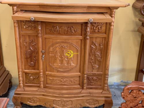 Tủ thờ gõ đỏ tam đa lắp ráp mặt bầu 1.27 - SD234 - Hình ảnh 13