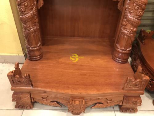 Bàn thờ ông địa gõ đỏ hộp đèn 80 - SD37 - Ảnh 5