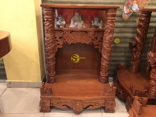 Bàn thờ ông địa gõ đỏ hộp đèn 80 - SD37 - Ảnh 4