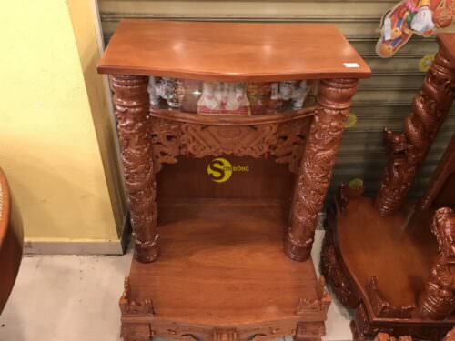 Bàn thờ ông địa gõ đỏ hộp đèn 80 - SD37 - Ảnh 3
