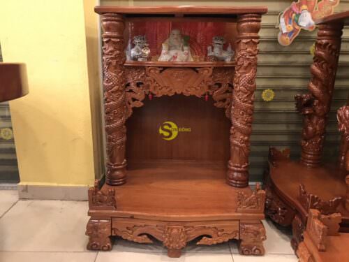 Bàn thờ ông địa gõ đỏ hộp đèn 80 - SD37 - Ảnh 13