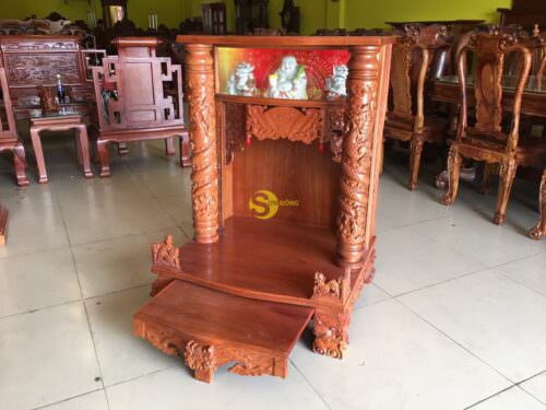 Bàn thờ ông địa gõ đỏ hộp đèn 80 - SD37 - Ảnh 11