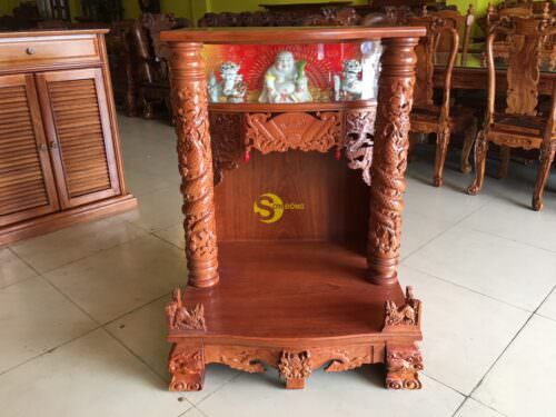 Bàn thờ ông địa gõ đỏ hộp đèn 80 - SD37 - Ảnh 9