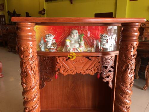 Bàn thờ ông địa gõ đỏ hộp đèn 80 - SD37 - Ảnh 8