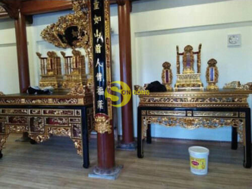 Mẫu phòng thờ truyền thống sơn son thếp vàng MPT014 - Ảnh 8