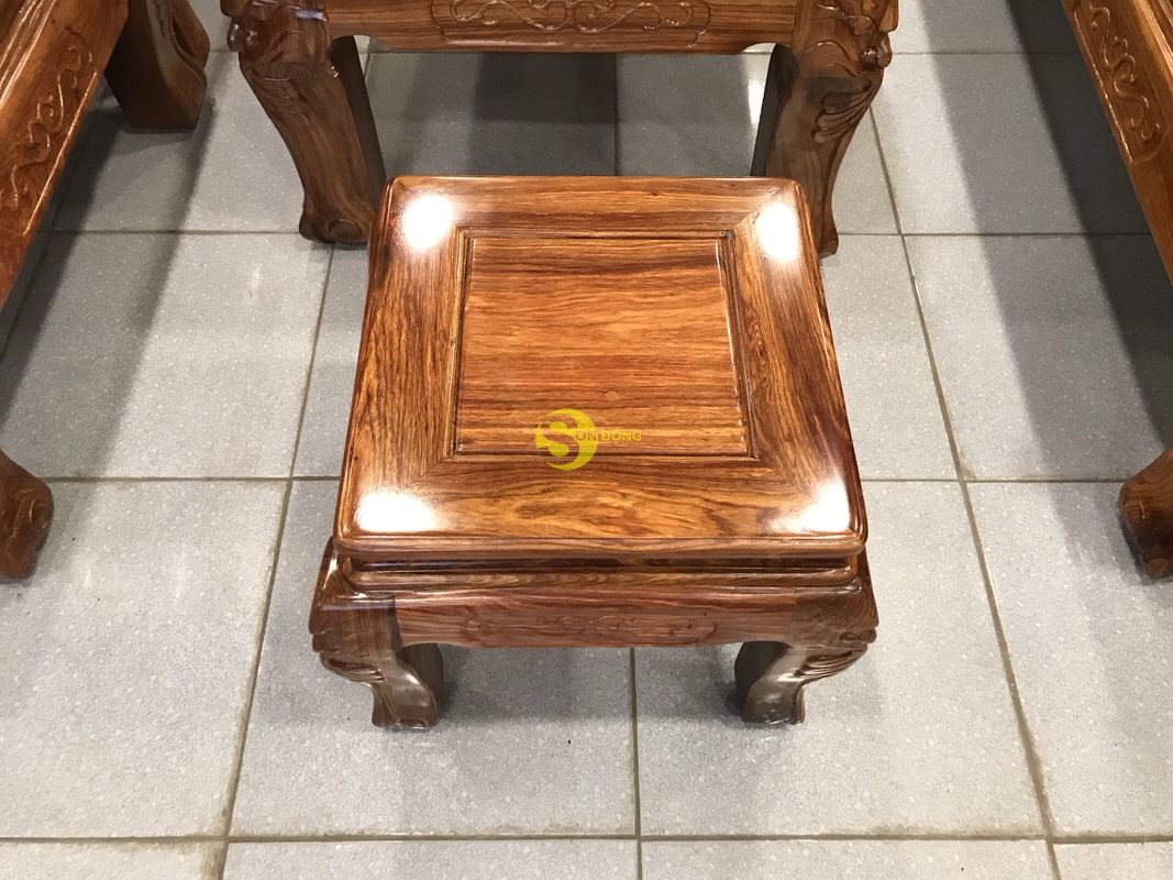 Bộ bàn ghế gỗ hương đào vân tuyển 6 món tay 12 – BBG266 (Ảnh 3)