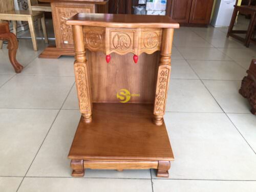 Bàn thờ ông địa gõ đỏ mái bằng phúc lộc thọ 50 - SD181 - Ảnh 2
