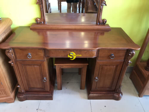 Bàn phấn gõ đỏ hoa văn cổ điển – BP05