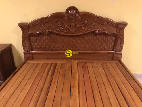 Giường ngủ gỗ gõ đỏ mai hồng siêu bền GN43A