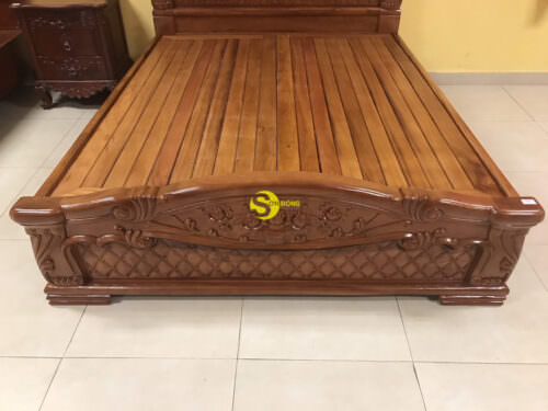 Giường ngủ gỗ gõ đỏ mai hồng siêu bền GN43A