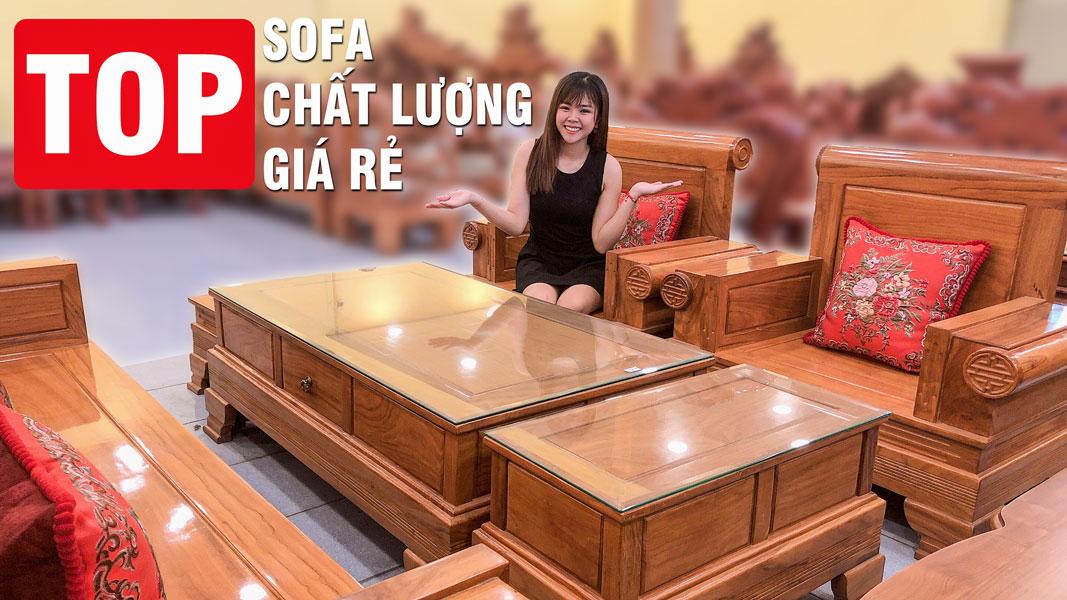 bàn ghế Sofa gỗ sồi giá rẻ