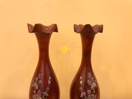 Lục bình gỗ lim cao 40cm cẩn ốc LB041 - Hình ảnh 3