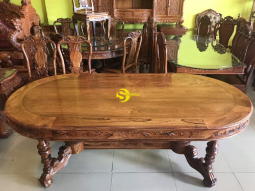 Bộ bàn ghế phòng ăn gỗ cẩm lai cao cấp BBA4258B